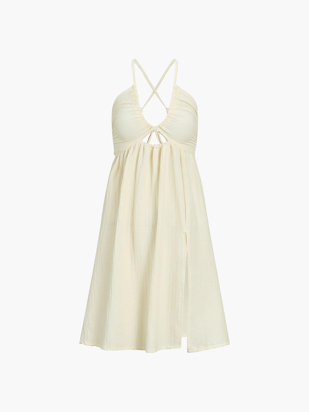 Backless Cross Split Midi Dress
