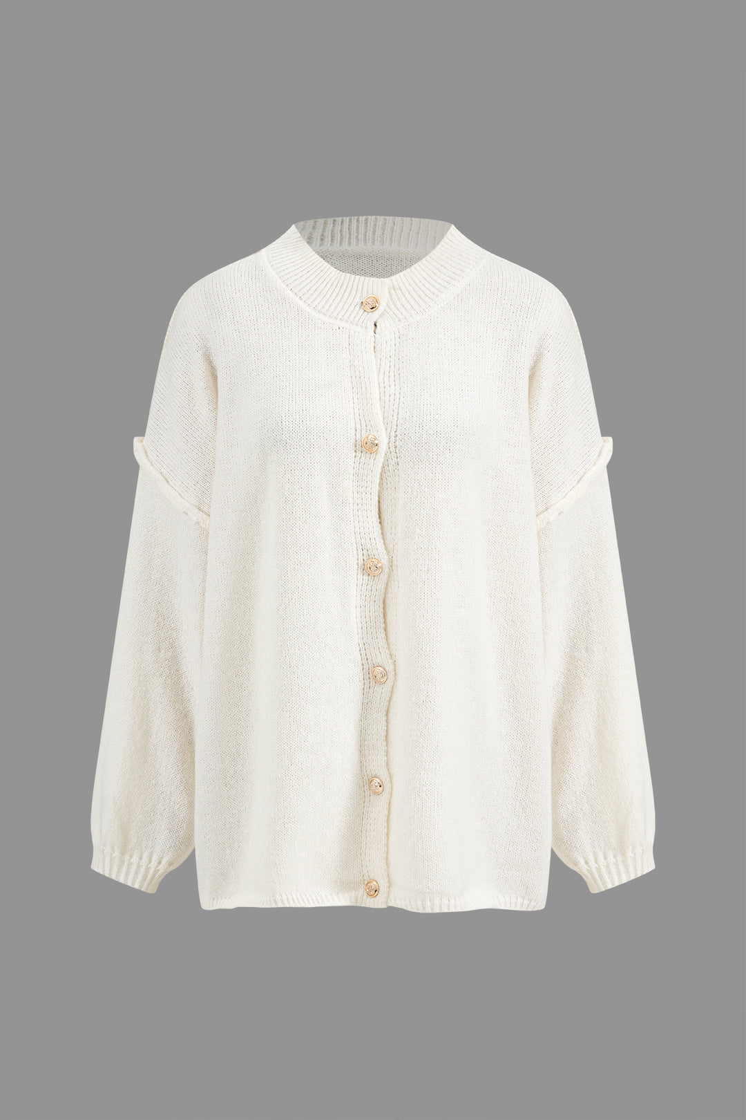 Button Up Ribbed Knit Sweater Cardigan