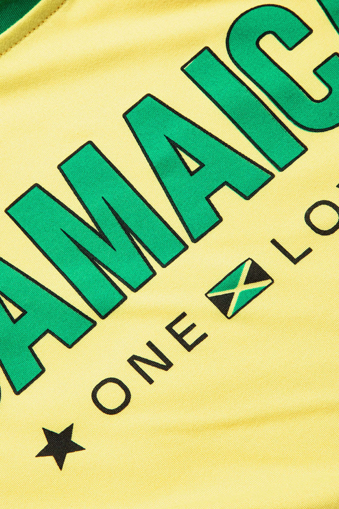 Jamaica "One Love" Yellow Graphic Crop Top