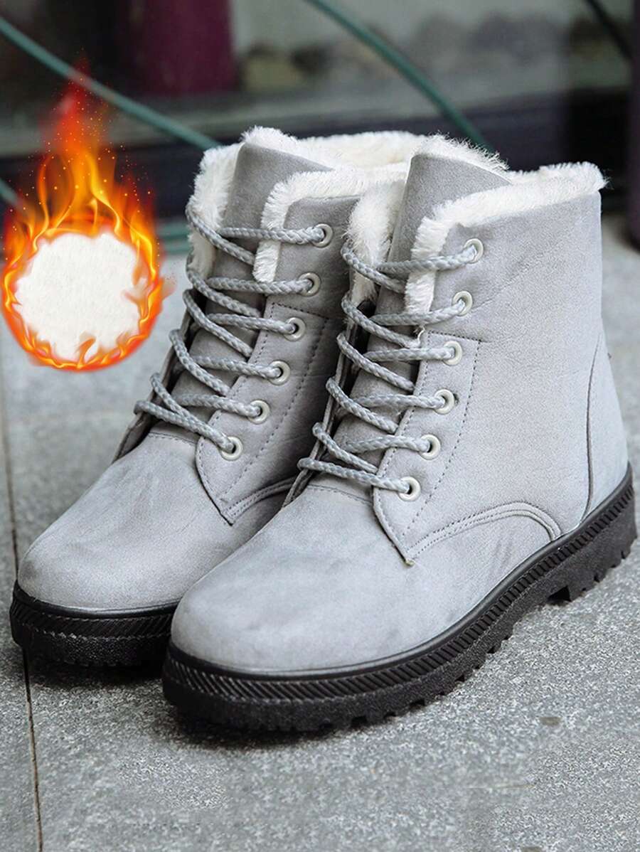 Women's Lightweight Snow Boots, Size 35-44, Short Boots, Warm & Anti-Slip Round Toe, Plus Size, Lightweight, High-Top, Flat Heel, Casual Mid-Aged Boots
