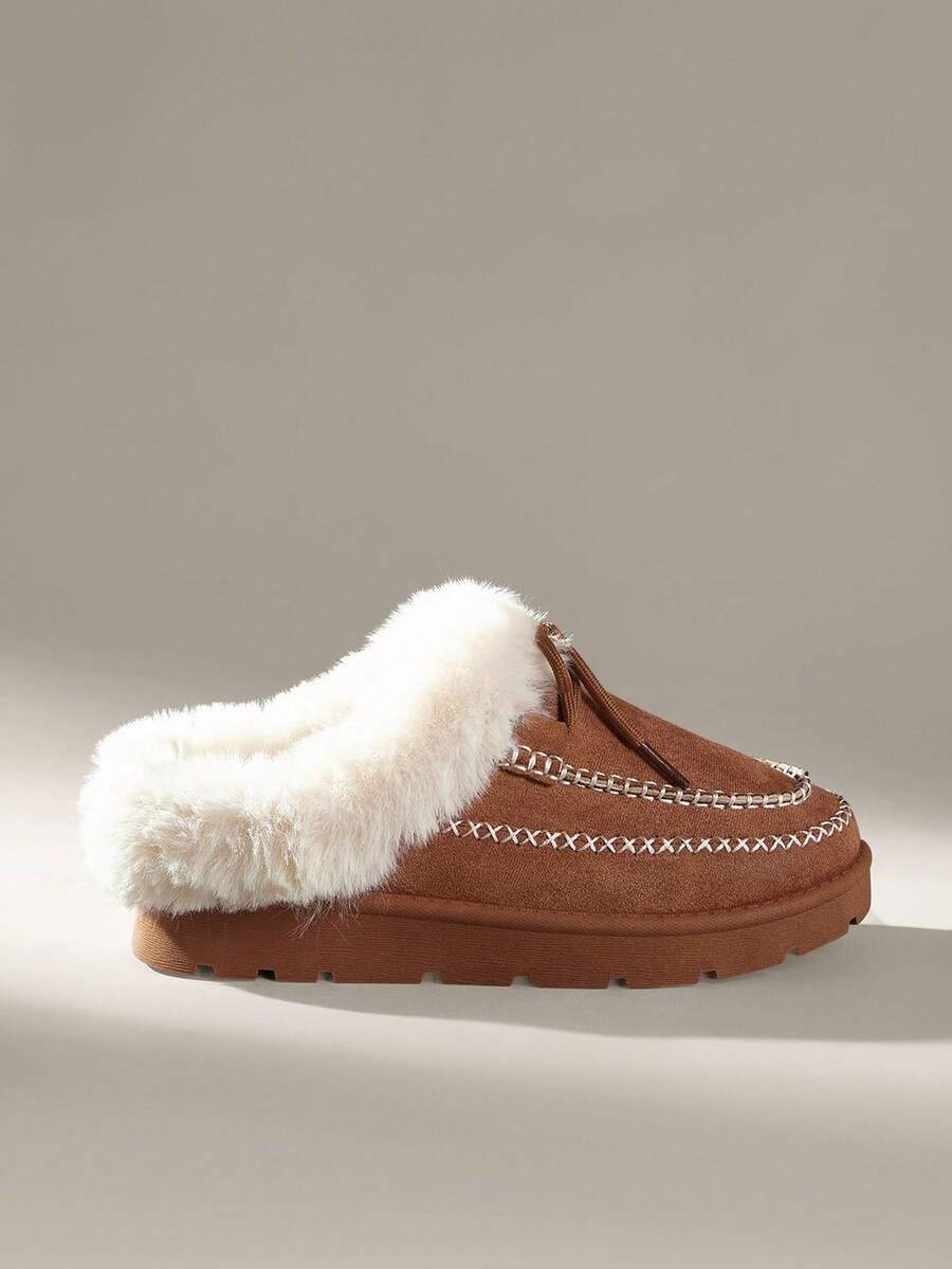 CUCCOO EASI Women's Thick Sole Warm Round Toe Low-Top Snow Boots, Autumn/Winter