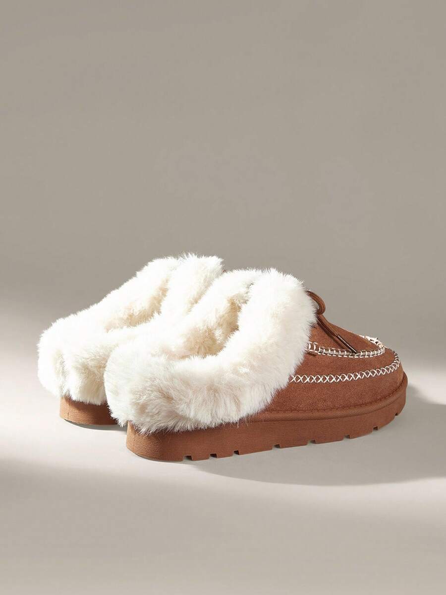 CUCCOO EASI Women's Thick Sole Warm Round Toe Low-Top Snow Boots, Autumn/Winter