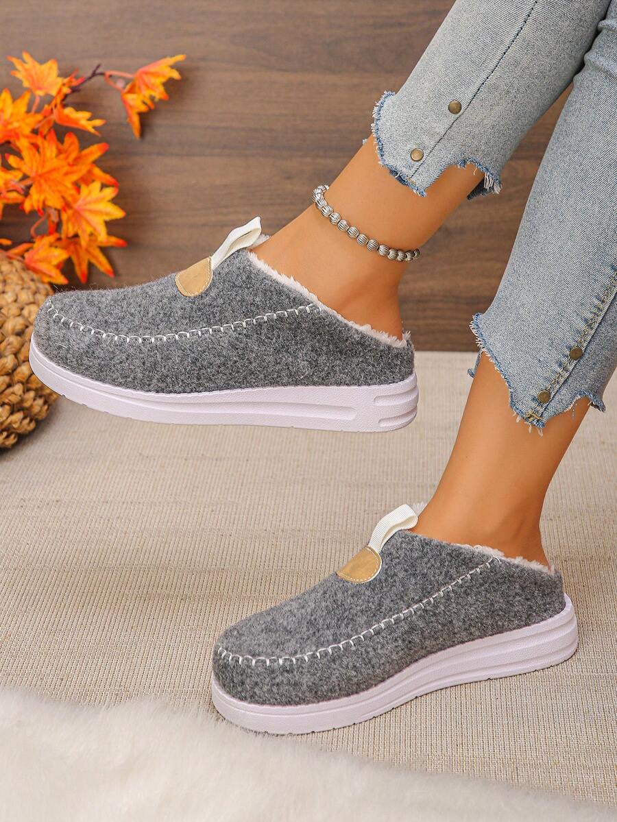 Women's Comfortable Plush Slip-On Flat Short Boots, Winter,Fur Boots