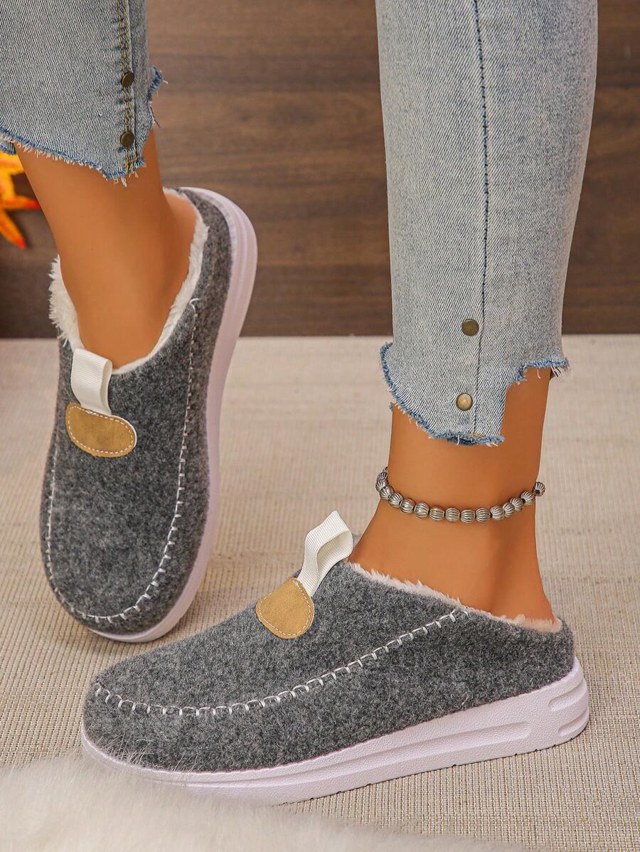 Women's Comfortable Plush Slip-On Flat Short Boots, Winter,Fur Boots
