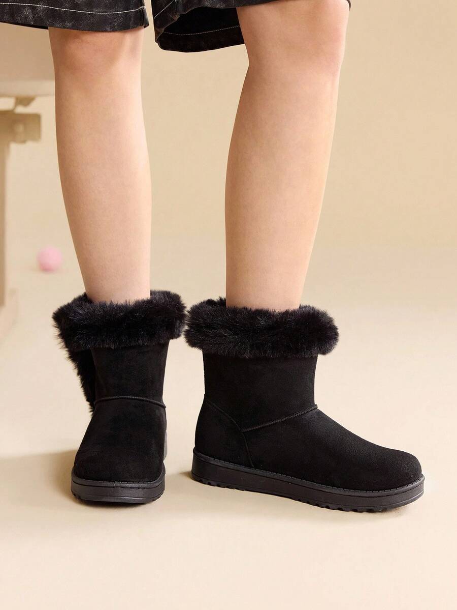 CUCCOO EASI Women's Thick Sole Warm Round Toe Low-Top Snow Boots, Autumn/Winter
