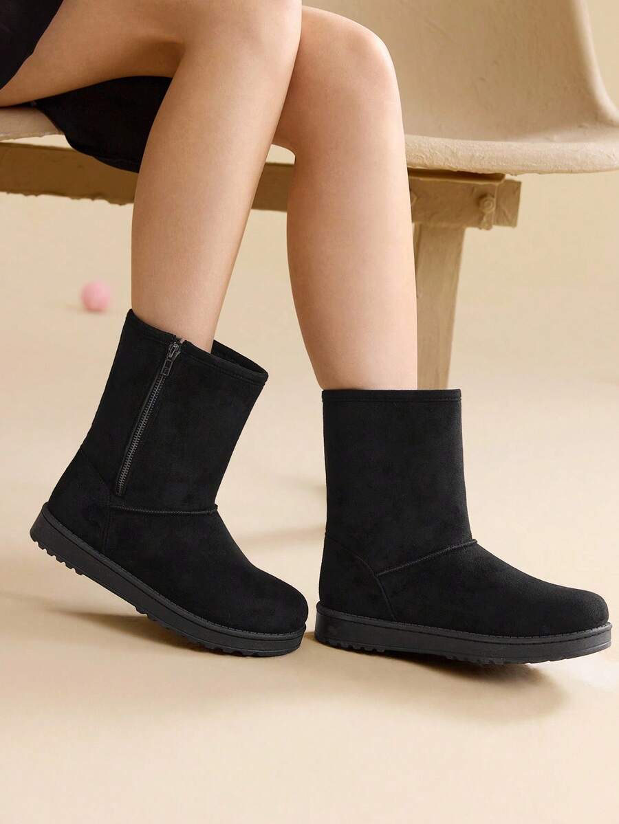 CUCCOO EASI Women's Thick Sole Warm Round Toe Low-Top Snow Boots, Autumn/Winter