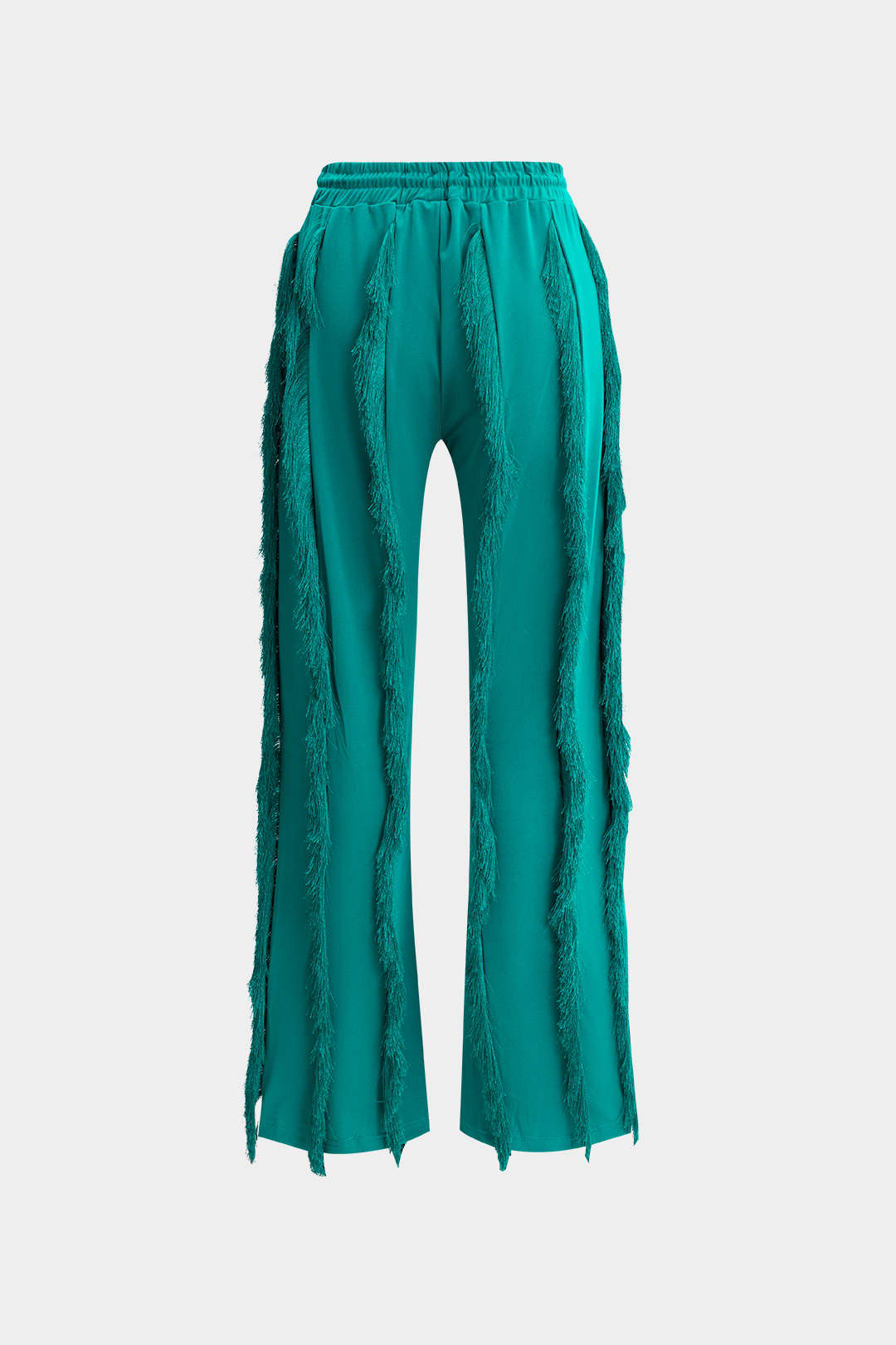 Bustier Slip Bodysuit And Fringe Tie Front Wide Leg Trousers Set