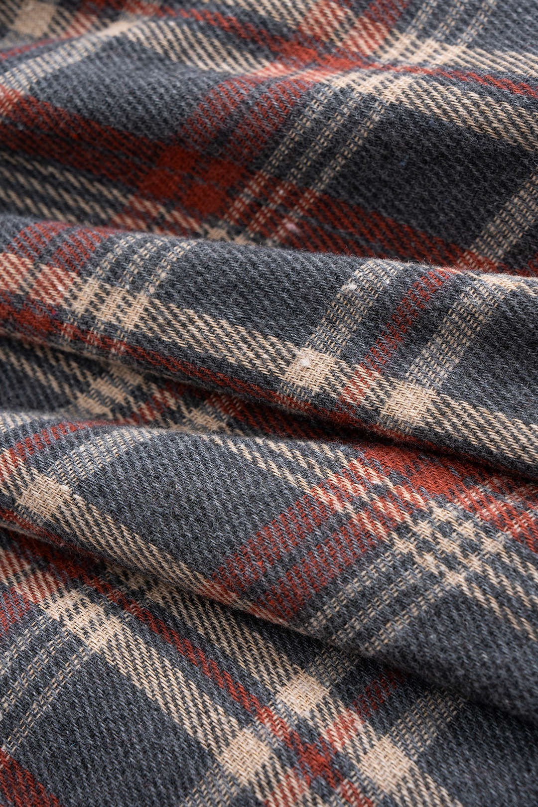 Retro Plaid Print Button Long-Sleeve Shirt
