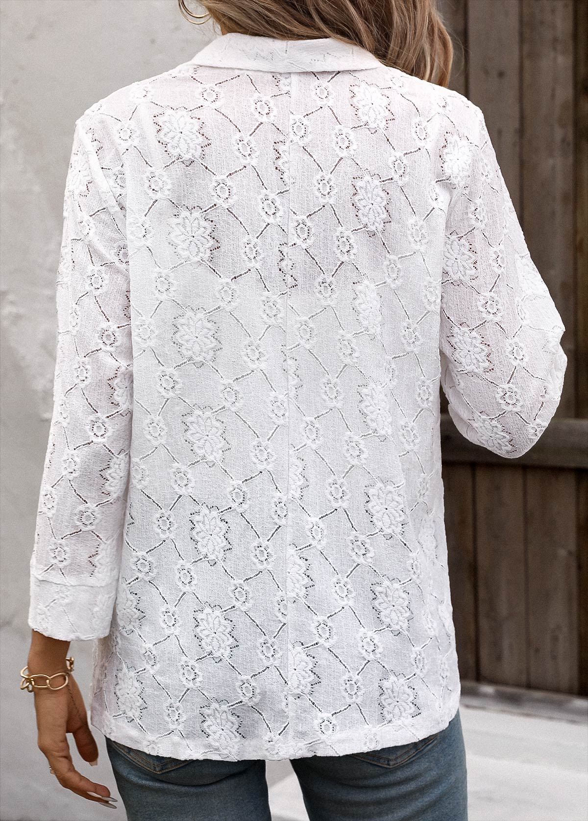 Lace Blazer – Floral Eyelet