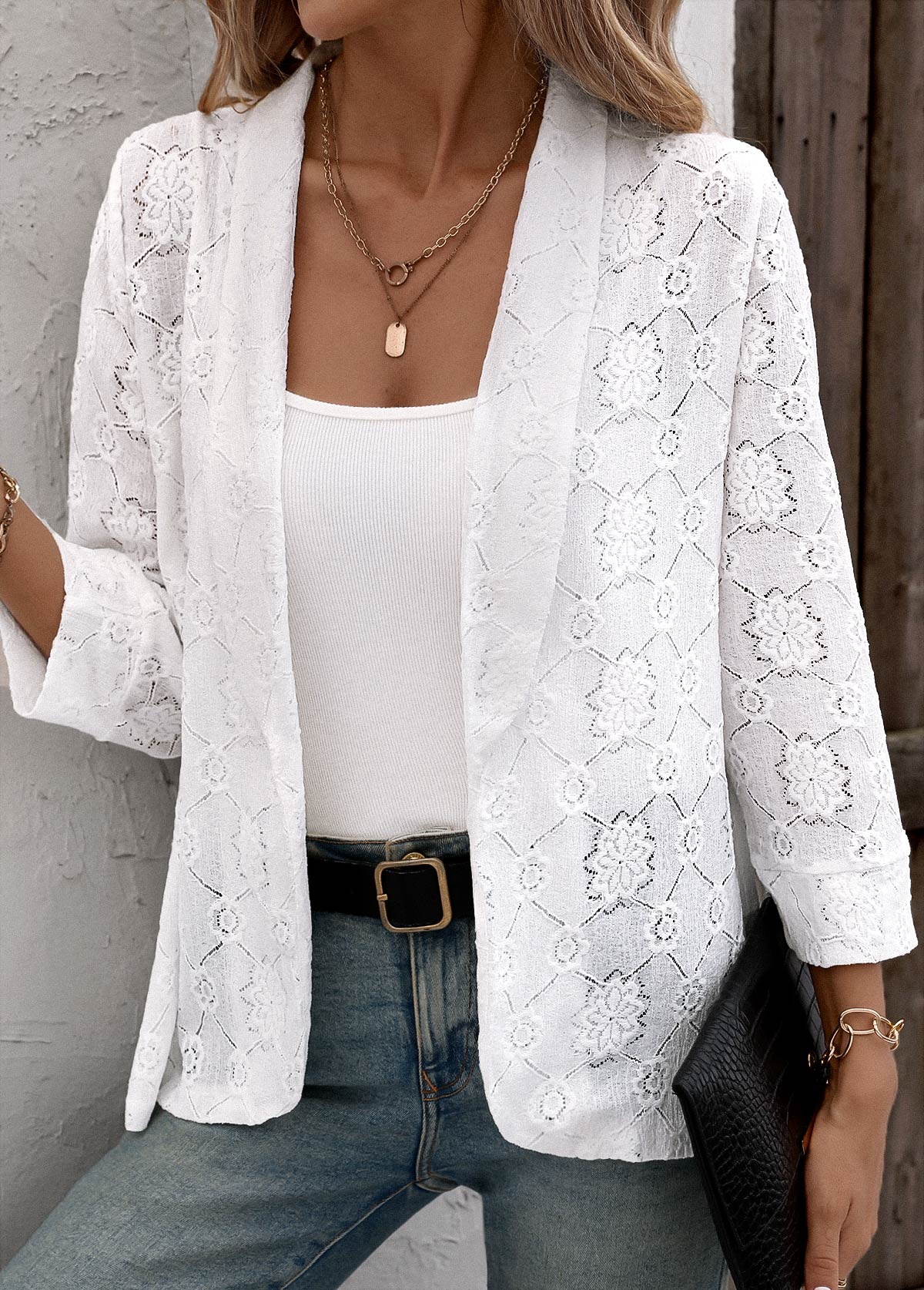 Lace Blazer – Floral Eyelet