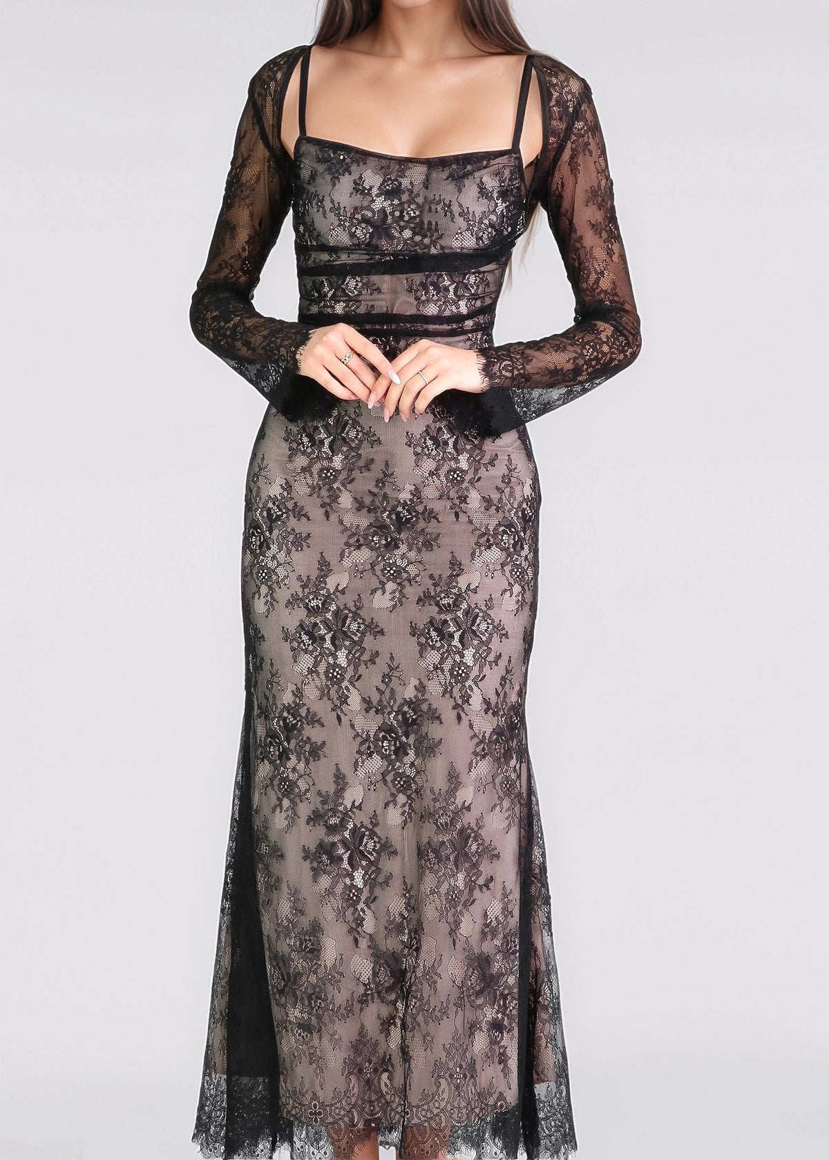 AUREA  long  lace dress with