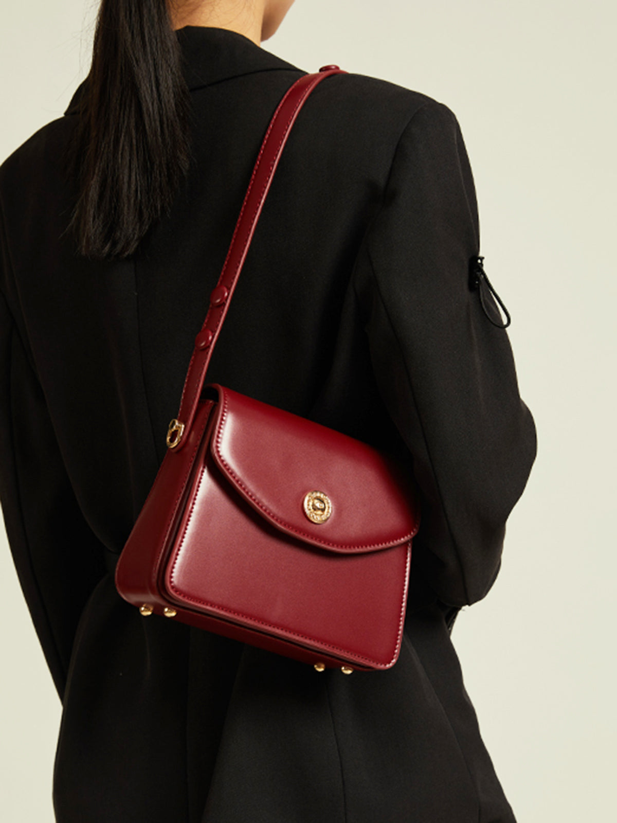 Vintage Glossy Top-Handle Bag