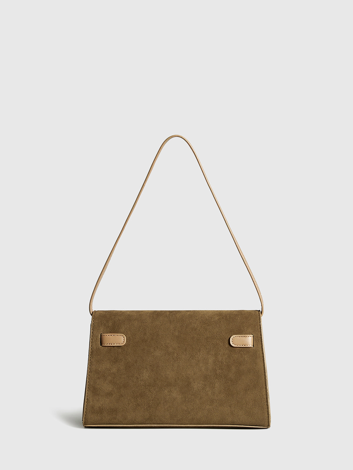 Olive Suede Lock Shoulder Bag – Isla