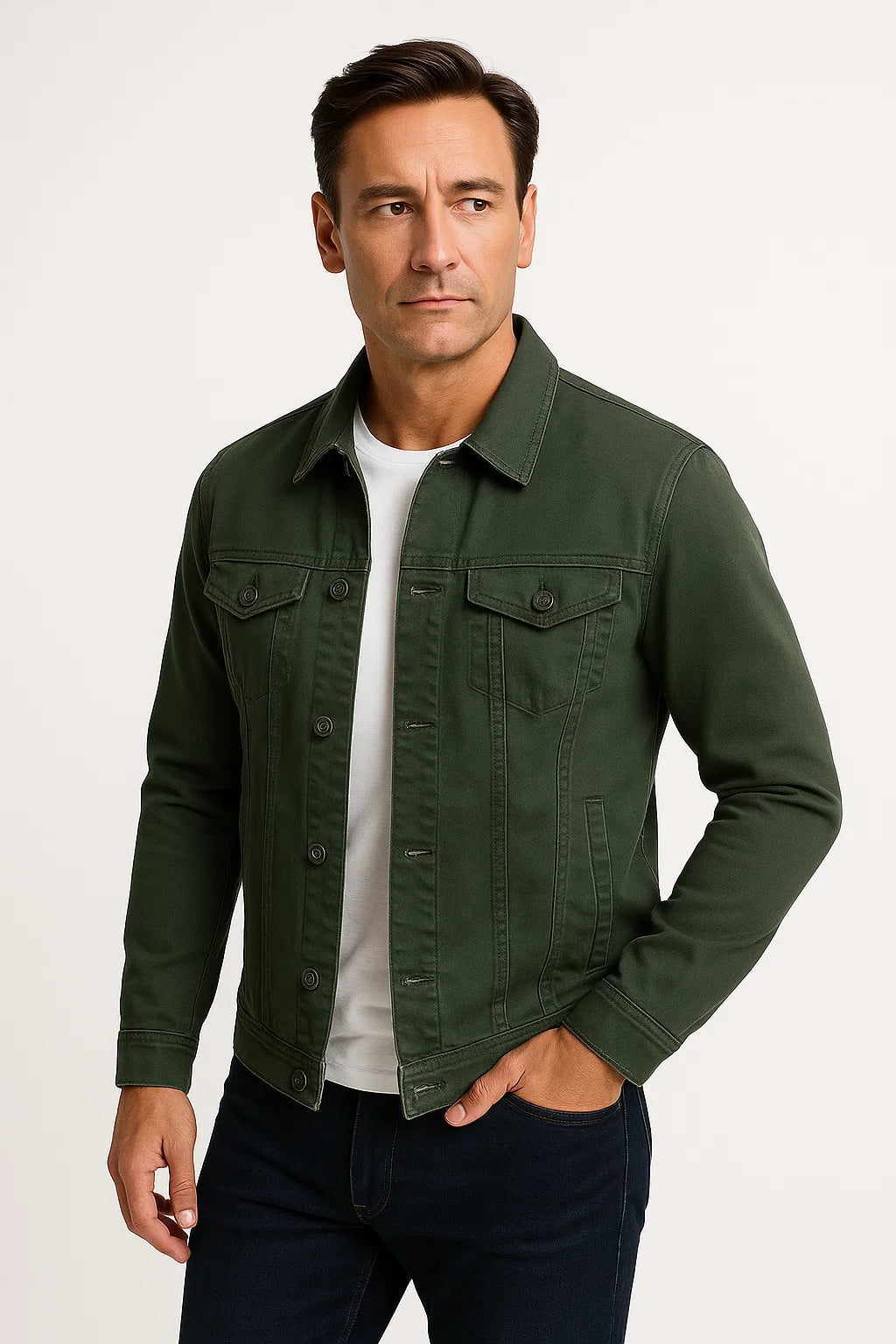 Men's Casual Jacket Cotton Blend Smart-Casual Comfortable Fit
