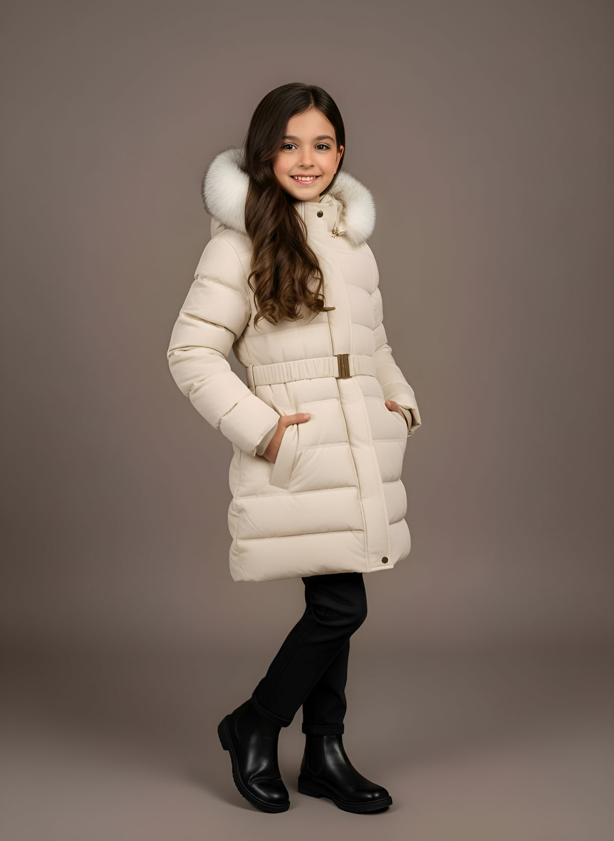 Girls Hooded Jacket Winter Coat