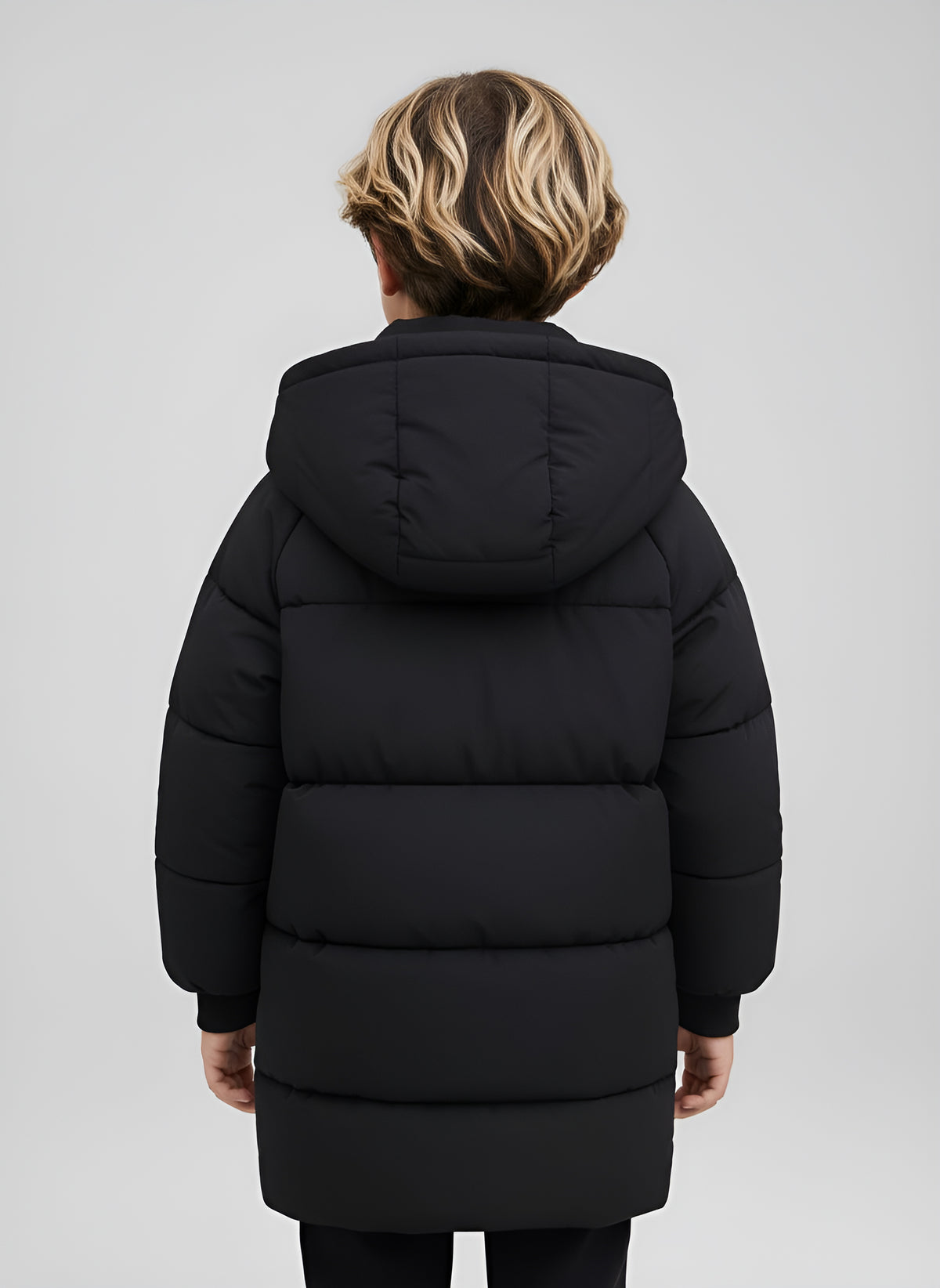 Hooded Jacket Medium Length Warm Zip Up Coat Winter