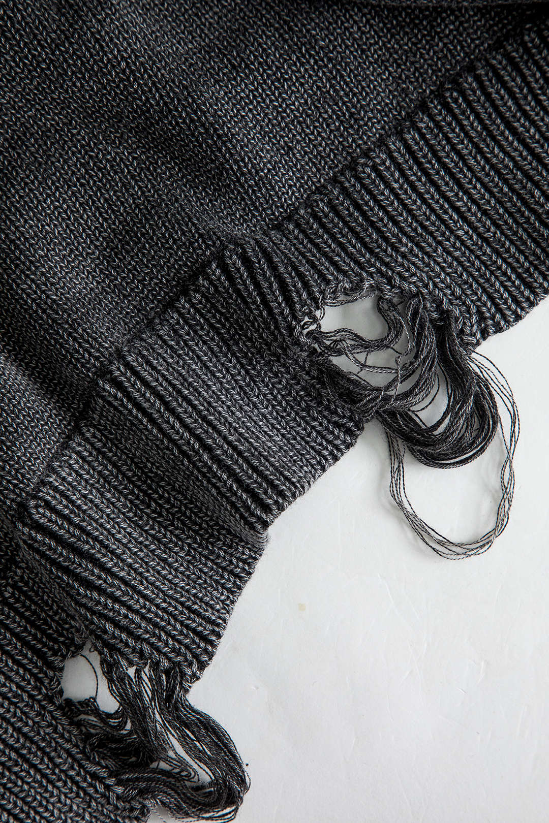 Solid Knit Button Frayed Cardigan