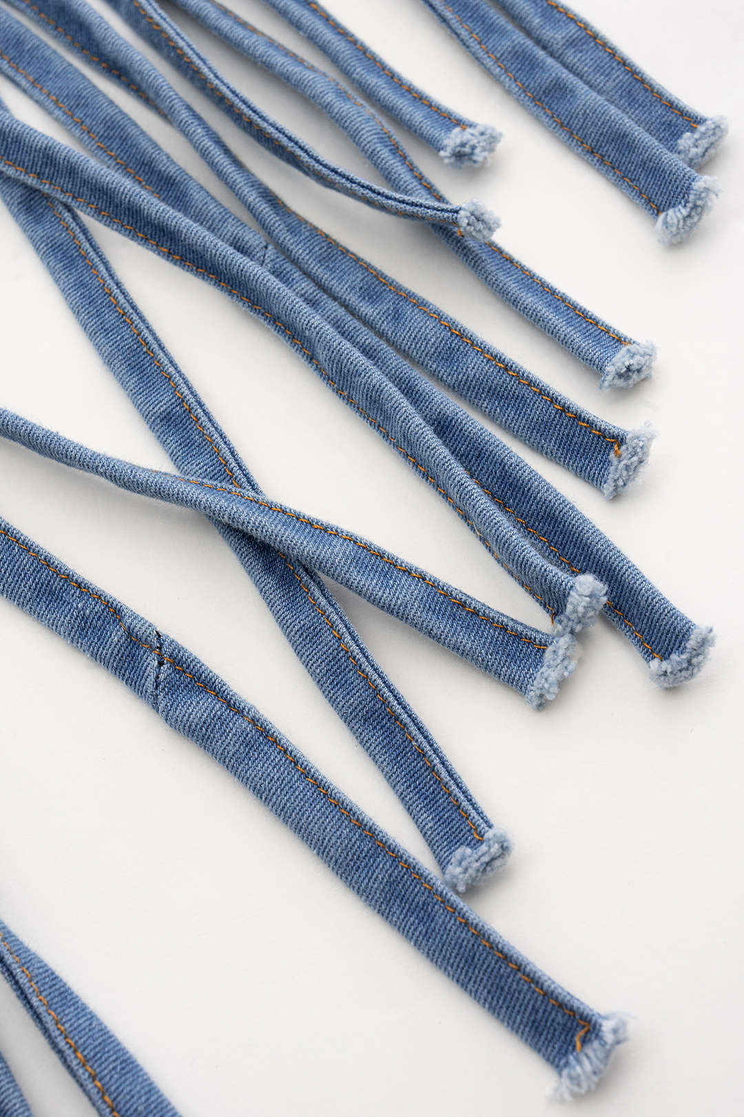 Denim Bra Top And Tie-Up Skirt Set