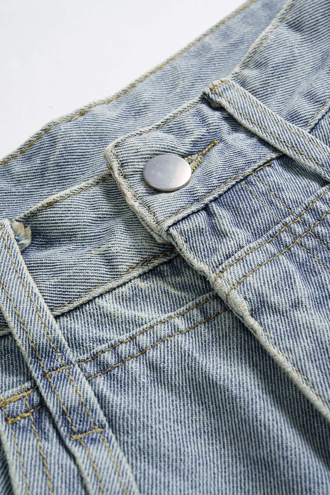 Denim Ripped Ruched Barrel Jeans