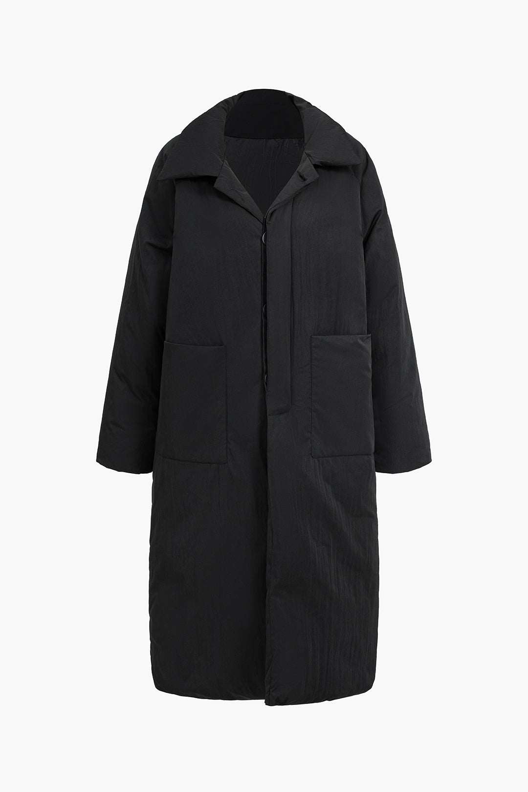 Padded Button Long Coat