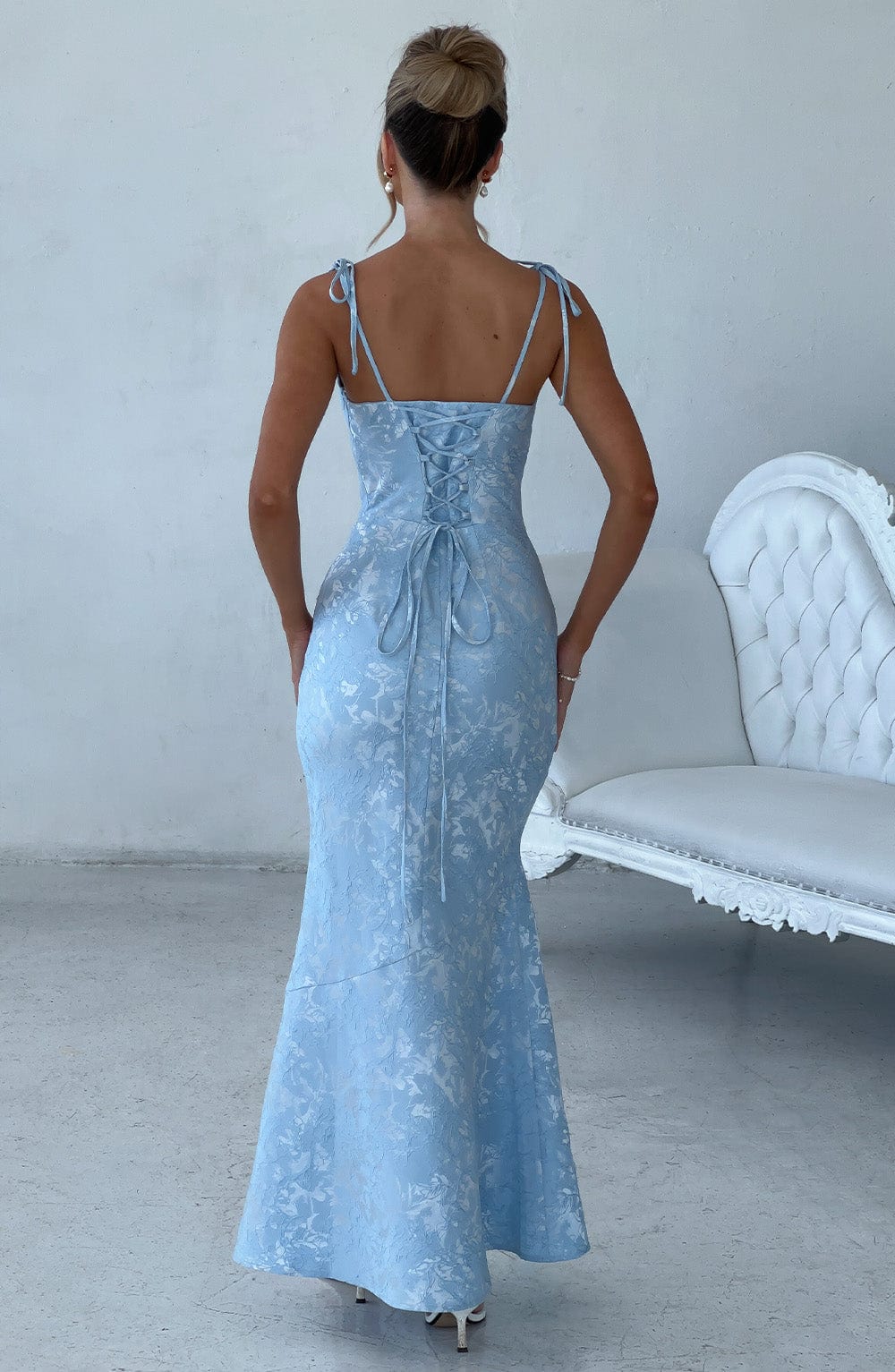 #Color_Light Blue with Floral Pattern