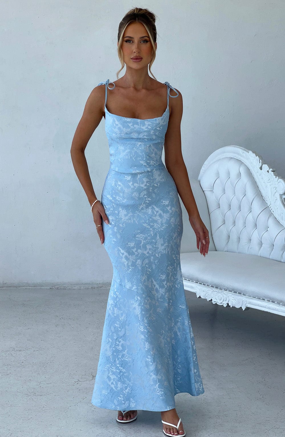 #Color_Light Blue with Floral Pattern