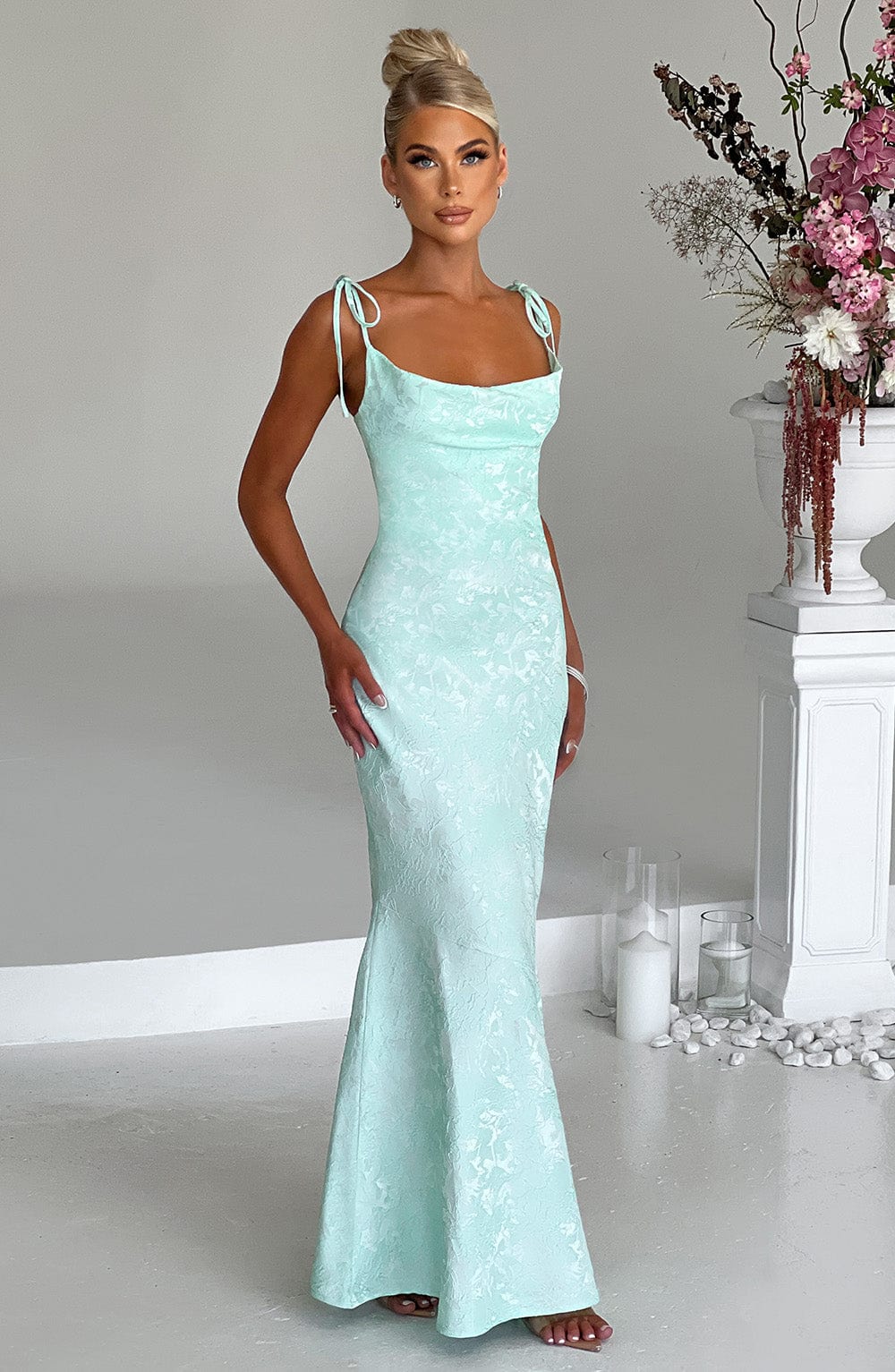 #Color_Mint with Floral Pattern